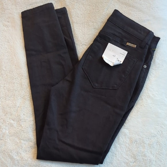 KanCan High Rise Button Fly Distressed Black Skinny Jeans Size 27 NWT