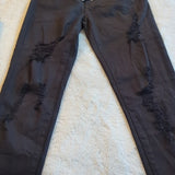 KanCan High Rise Button Fly Distressed Black Skinny Jeans Size 27 NWT