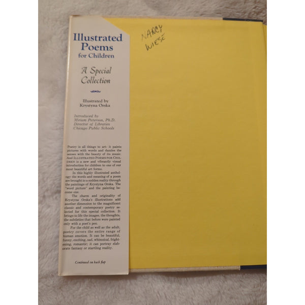 ILLUSTRATED POEMS FOR CHILDREN A SPECIAL COLLECTION 1973 HC DJ Krystyna Orska