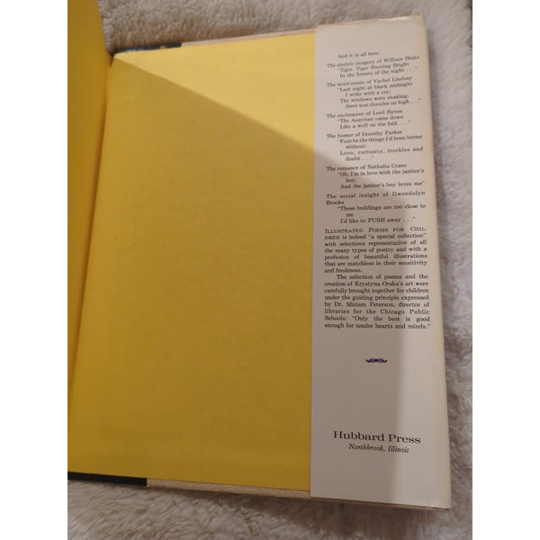 ILLUSTRATED POEMS FOR CHILDREN A SPECIAL COLLECTION 1973 HC DJ Krystyna Orska