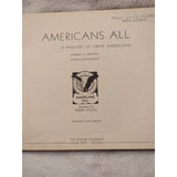 Americans All A Pageant of Great Americans Barbara K. Anthony 1941 HC Ex Lib