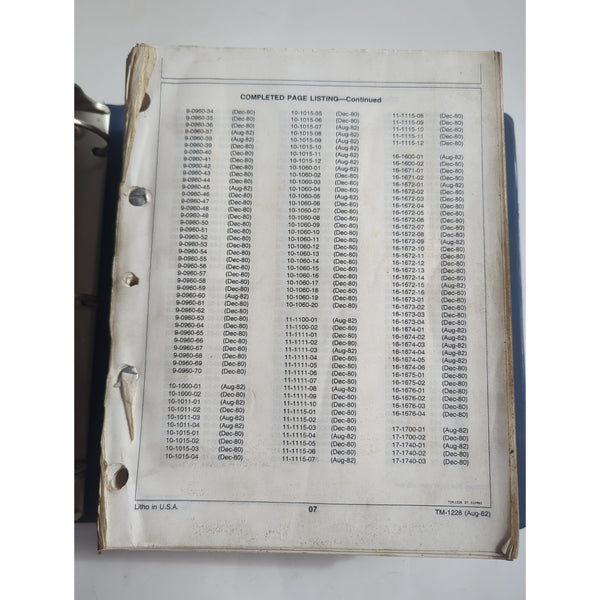 John Deere 544C Loader Service Repair Technical Manual TM-1228 Aug 1982 Binder