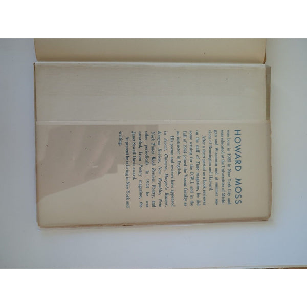THE WOUND AND THE WEATHER  1st Edition Howard Moss 1st Printing HC DJ 1946