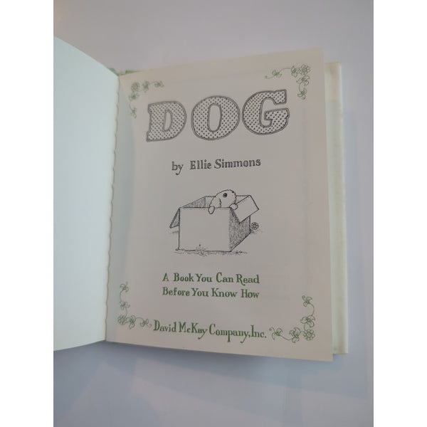 DOG Ellie Simmons 1967 David McKay A Book You Can Read Before You Can Read HC DJ