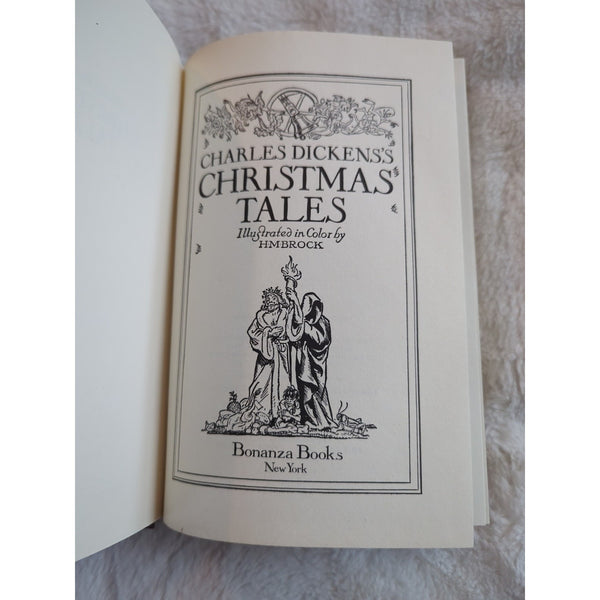 Charles Dickens Christmas Tales 1985 Bonanza Books Color Illustrated HC DJ Vtg