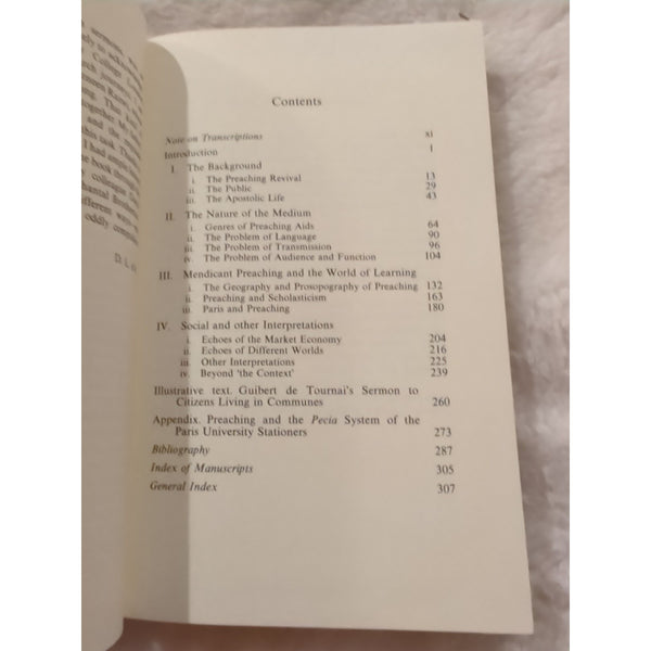 The Preaching of the Friars Sermons Diffused from Paris Before 1300 D'Avray HC