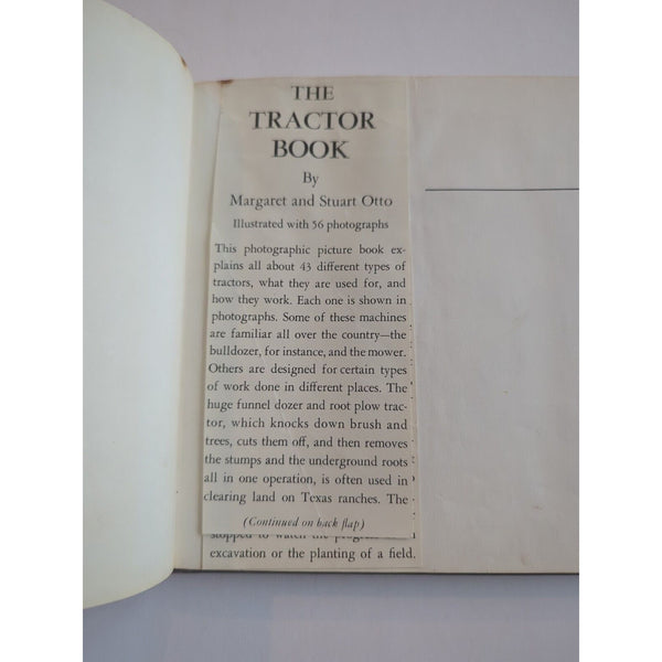 Margaret Stuart Otto The Tractor Book 1st Edition HC 1953 Ex Lib Vtg 56 Photos