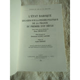L'ETAT BAROQUE: REGARDS SUR LA PENSEE POLITIQUE DE LA Henry Mechoulan SC 1985