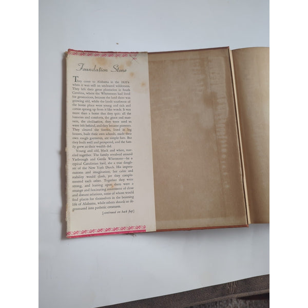 FOUNDATION STONE Alabama Novel LELLA WARREN Alfred A Knopf HC DJ 1940 1st Ed 3rd