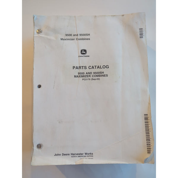 9500 and SH9500 Maximizer Combines Parts Catalog PC2179 No Cover Pin Binder
