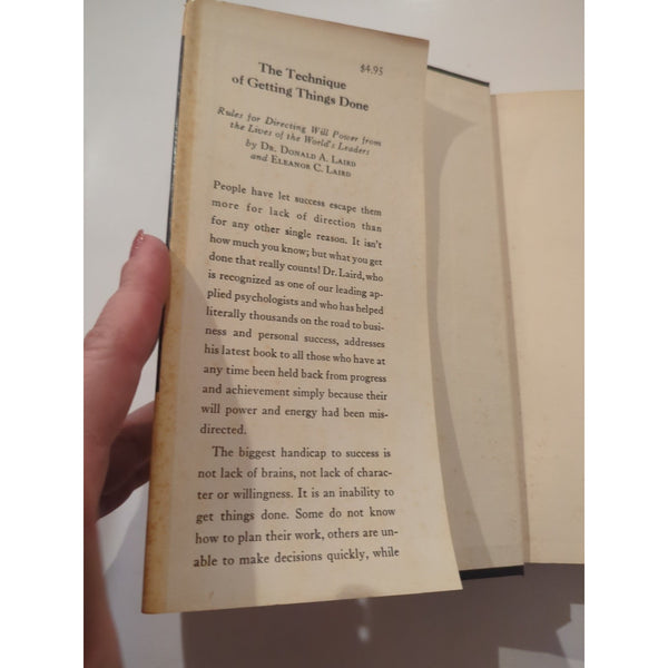 The Technique of Getting Things Done by Dr. Donald Laird 1947 HC DJ Vtg XVI Run