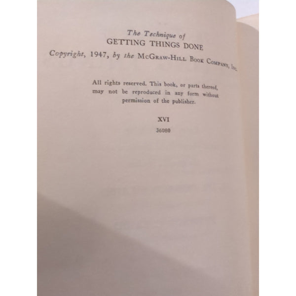 The Technique of Getting Things Done by Dr. Donald Laird 1947 HC DJ Vtg XVI Run