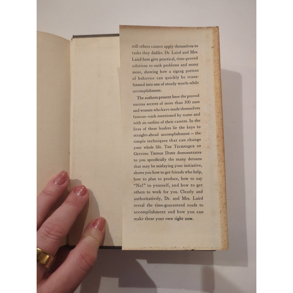 The Technique of Getting Things Done by Dr. Donald Laird 1947 HC DJ Vtg XVI Run