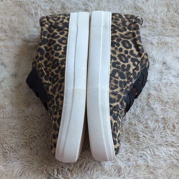 Dolce Vita Shoes Womens 7 Roper Slip On Sneakers Brown Black Leopard Print Low