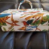 Vintage MARGARET SMITH Handbag Fabric Gardiner Maine Top Handle Birds Berries