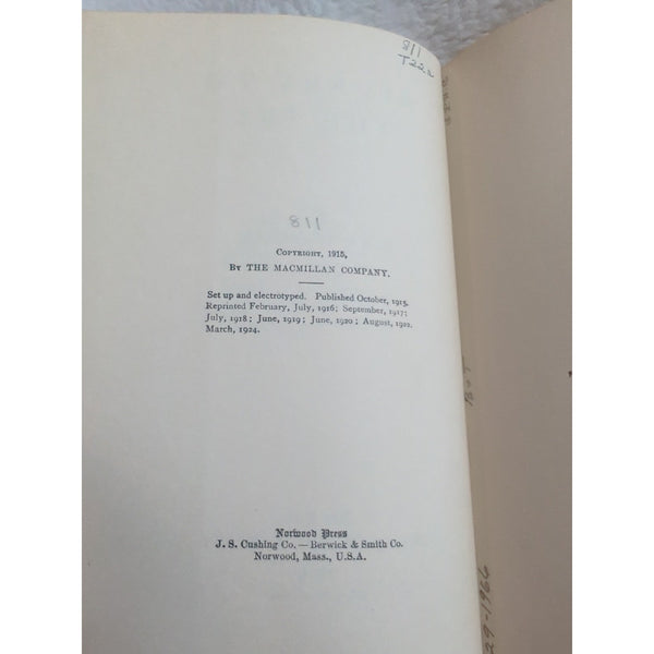 Rivers to the Sea by Sara Teasdale 1924 The Macmillan Company Vtg HC Ex Lib BOOK