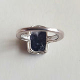 DJoy Large Rectangle Black Onyx Sterling Silver 925 Ring Stamped Size 6