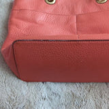 Michael Kors Peachy Pink Pebbled Leather Shoulder Tote Bag Purse Many Pockets