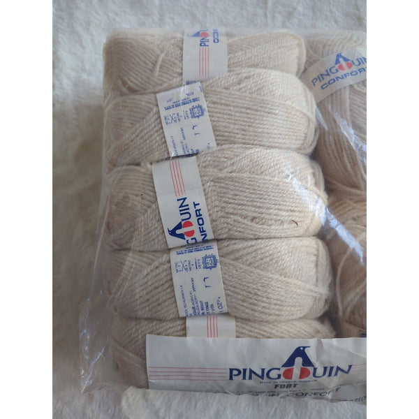 VINTAGE Lot Of 14 Pingouin Comfort Light Beige Yarn 174 85910 Made in France