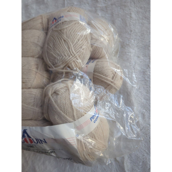 VINTAGE Lot Of 14 Pingouin Comfort Light Beige Yarn 174 85910 Made in France