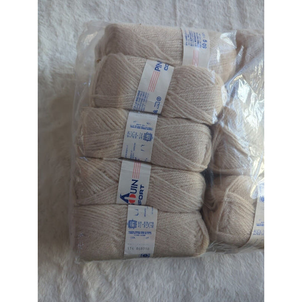 VINTAGE Lot Of 14 Pingouin Comfort Light Beige Yarn 174 85910 Made in France