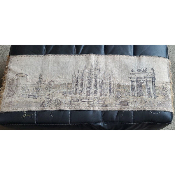 Vintage Milano Italy Wall Hanging Tapestry Table Runner 52 x 18 Machine Woven