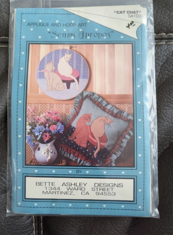 bette ashley designs applique hoop art seams apropos applique pattern cat chat