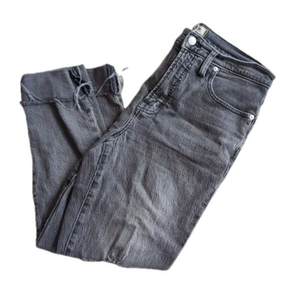 Madewell Grey Distressed High Rise The Perfect Vintage Jean Size 28