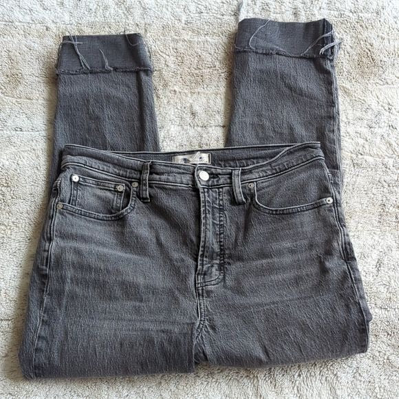 Madewell Grey Distressed High Rise The Perfect Vintage Jean Size 28