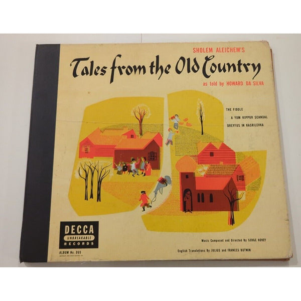 Sholem Aleichems Tales From The Old Country Howard Da Silva DU5  Decca 4 LP Disc