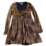 SHOW ME YOUR MUMU DOMINIQUE METALLIC SWEETHEART GOLDIR FROND MINI DRESS Size S