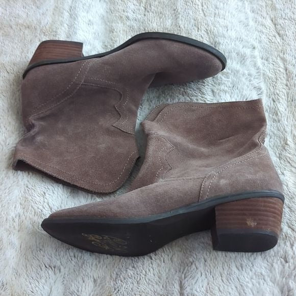 Naughty Monkey Brown Suede Leather Bountry Western Ankle Boots Size 8