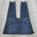 Joe's Jeans Dark Wash Mid Rise Martel Style Skinny Jeans Frayed Hem Size 26