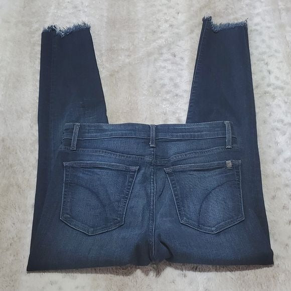 Joe's Jeans Dark Wash Mid Rise Martel Style Skinny Jeans Frayed Hem Size 26