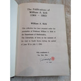 The Publications Of William A Kirk 1964-1993 HC Fixed Point Theory Personal Pub