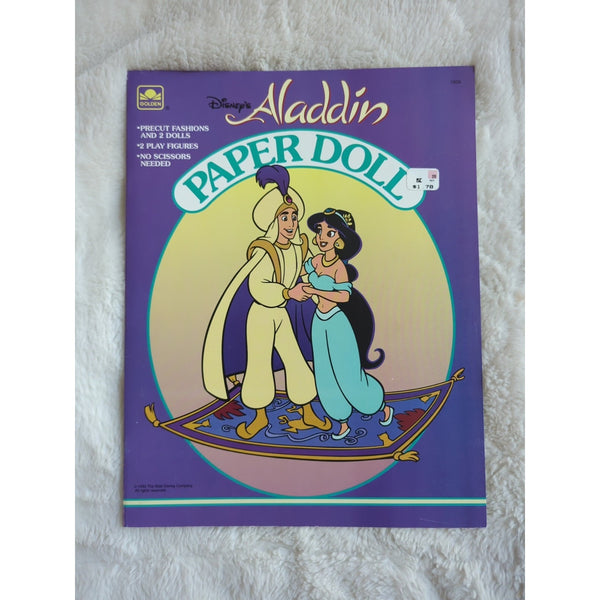 Complete & Unused 1992 DISNEY'S ALADDIN PAPER DOLL BOOK Jasmine Genie Abu SC Vtg