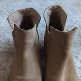 Cole Haan Beige Tan Abbot Bootie Ankle Boot Slip On Leather Suede Shoe Size 8.5