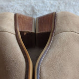 Cole Haan Beige Tan Abbot Bootie Ankle Boot Slip On Leather Suede Shoe Size 8.5