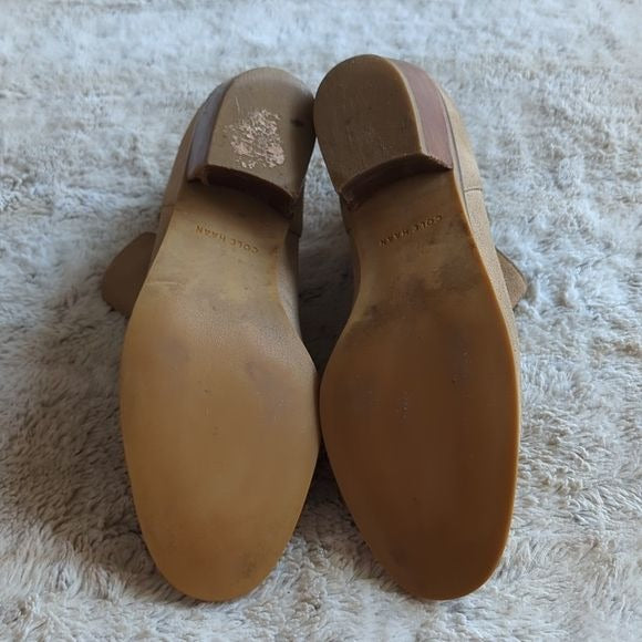 Cole Haan Beige Tan Abbot Bootie Ankle Boot Slip On Leather Suede Shoe Size 8.5