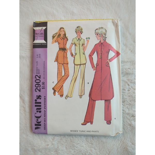 Vintage Sewing Pattern McCalls 2902 Misses Tunic And Pants Size 14 Uncut Bust 36