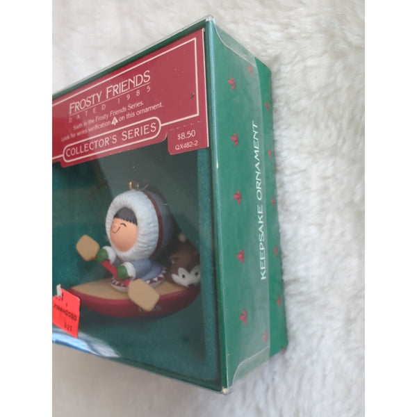 Frosty Friends 1985 Canoeing Eskimo Hallmark Collector Series #6 Ornament