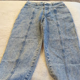 Zara Vintage High Rise Acid Wash Tapered Mom Blue Jeans Size 4 Waist 29 inches