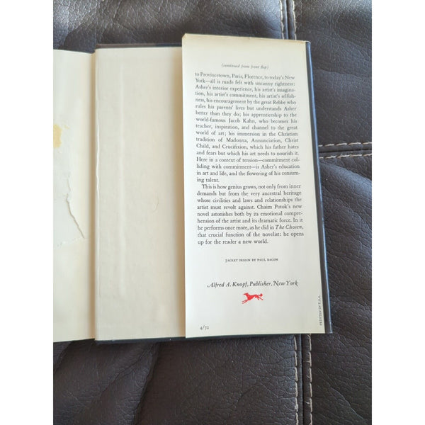 My Name Is Asher Lev by Chaim Potok 1972 Hardcover Dust Jacket Vintage 6th