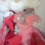 Dillard's Trimmings Red Christmas Angel Tree Or Table Topper Bouquet Flowers 21”