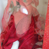 Dillard's Trimmings Red Christmas Angel Tree Or Table Topper Bouquet Flowers 21”