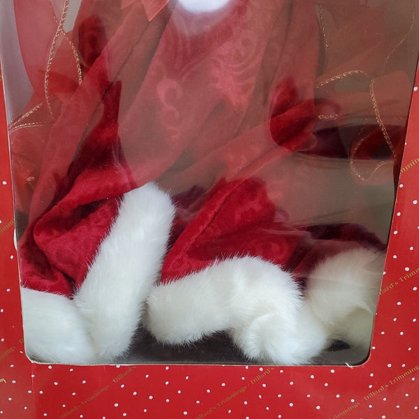 Dillard's Trimmings Red Christmas Angel Tree Or Table Topper Bouquet Flowers 21”