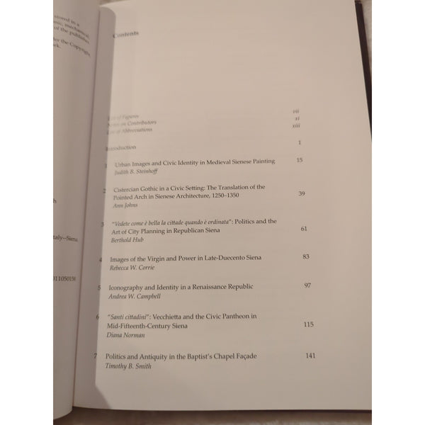 Art as Politics in Late Medieval and Renaissance Siena Timothy Smith HC DJ 2012