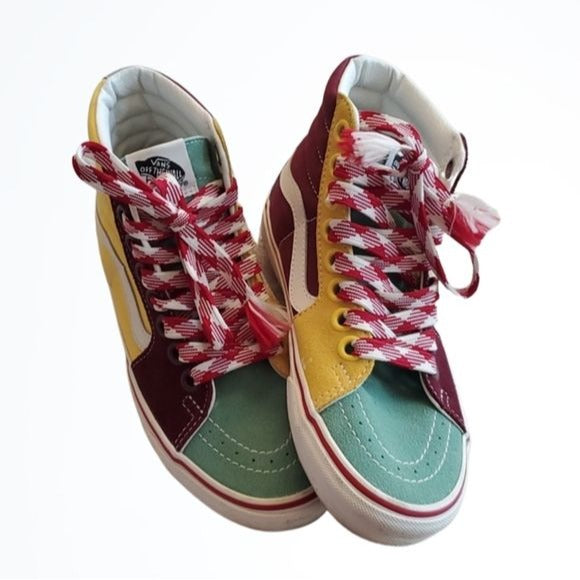 Vans Off The Wall Frayed Laces SK8-Hi High Top Shoes Fashion Sneaker Size 7 NWOT