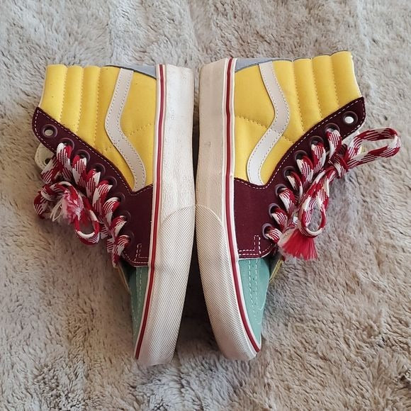 Vans Off The Wall Frayed Laces SK8-Hi High Top Shoes Fashion Sneaker Size 7 NWOT