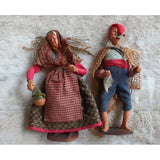 Two French Staton 12" Terracotta Clay Dolls Signed Simone Jouglas Depose Fisher